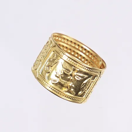 Ring, stl 16, reglerbar storlek, bredd 11mm, 21K Vikt: 1,9 g