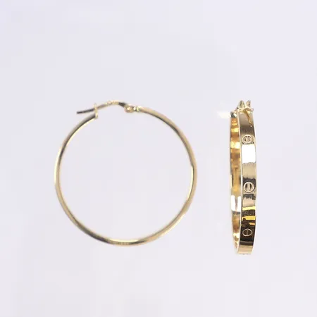 Ett par örhängen, Ø31,5mm, bredd 3,5mm, OBS ej märkesvara, 18K Vikt: 2,8 g