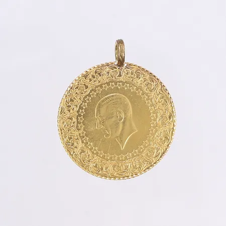 Hänge mynt, Ø30mm, ögla ej guld, 21K Bruttovikt: 7,2g Vikt: 7,2 g