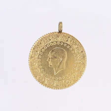 Hänge mynt, Ø30mm, ögla ej guld, 21K Bruttovikt: 7,2g Vikt: 7,2 g