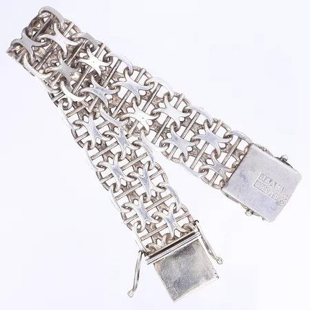 Armband X-länk med stav, 19cm, bredd 19mm, silver 830/1000 Vikt: 44,3 g