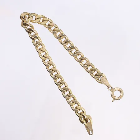 Armband pansar, 21cm, bredd 8mm, ihålig, bucklig, 18K Vikt: 11,7 g