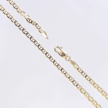 Halskedja, 45,5cm, bredd 3mm, 14K Vikt: 4,7 g