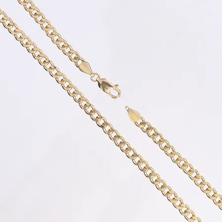 Halskedja pansar, 55,5cm, bredd 3,5mm, ihålig, 18K Vikt: 8,5 g
