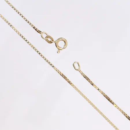 Halskedja Venezia, 50cm, bredd 1mm, något bucklig, 18K Vikt: 5,3 g