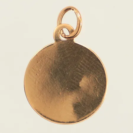 Hänge, Ø 13mm, gravyr, buckligt, 18K Vikt: 0,6 g