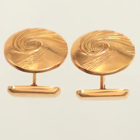Ett par manschettknappar Ø ca 18mm, Sporrong år 1992, 18K Vikt: 17,6 g