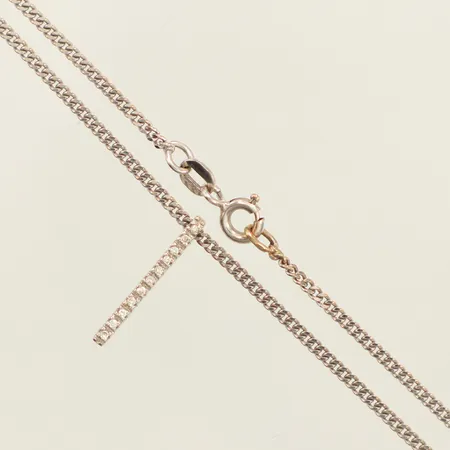 Kedja Pansar, längd 42cm, bredd 1,4mm, vitguld, integrerat hänge, diamanter 11xca0,005ct, längd 17,3mm, bredd 1,5mm, vitguld, 18K  Vikt: 5,1 g