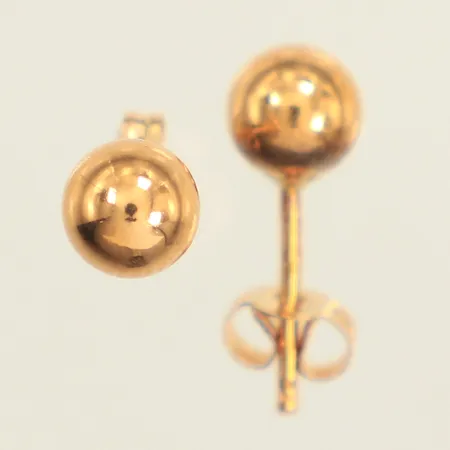 Ett par örhängen, Ø4,9mm, defekta, snurrebussar 14K, 18K, bruttovikt 0,5g 