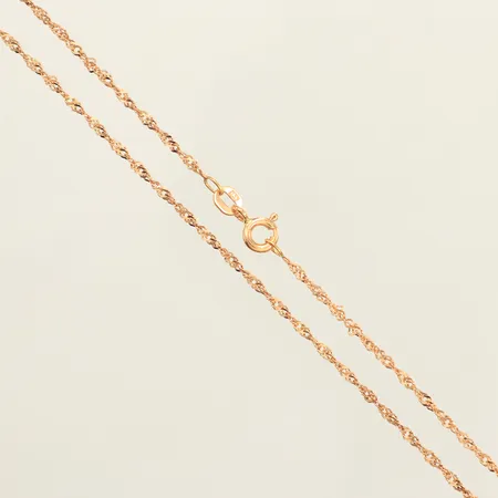 Kedja Singapore, längd 37,5cm, bredd 1,1mm, 18K Vikt: 1,7 g