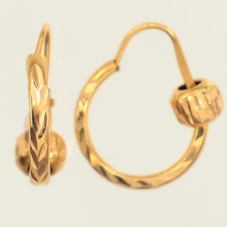 Ett par creoler, Ø13,6mm, 18K Vikt: 1,1 g