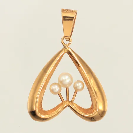 Hänge, pärlor, längd 27mm, bredd18,3mm, 18K  Vikt: 0,9 g