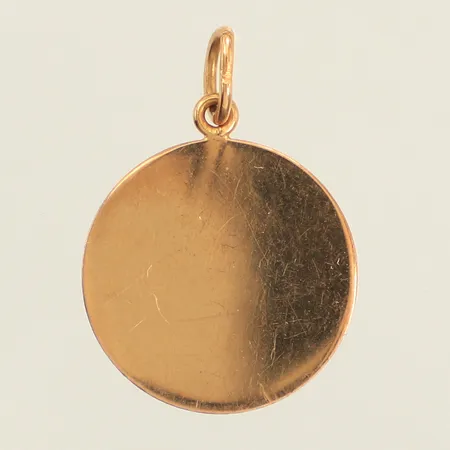 Hänge, gravyr, defekt, 18K  Vikt: 0,8 g