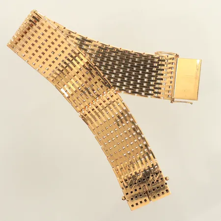 Armband Korridor, längd 18cm, bredd 19mm, defekt, tejpad, 18K Vikt: 64,9 g