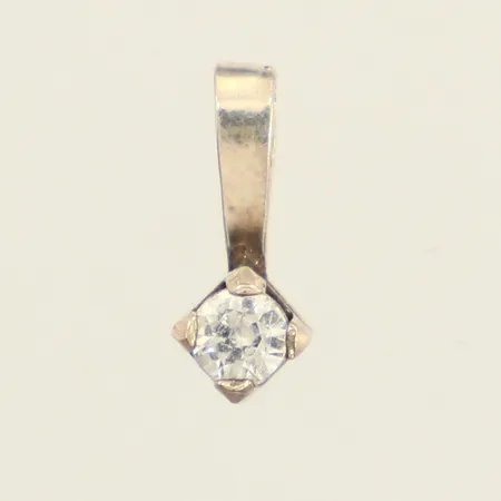 Hänge vit sten, längd 10,8mm, bredd 4,3mm, 835/1000 silver Vikt: 0,3 g