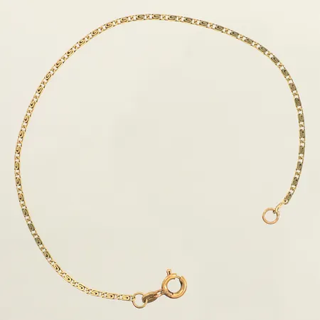 Armband, längd 18,5cm, bredd 1,3mm, 14K Vikt: 1,6 g