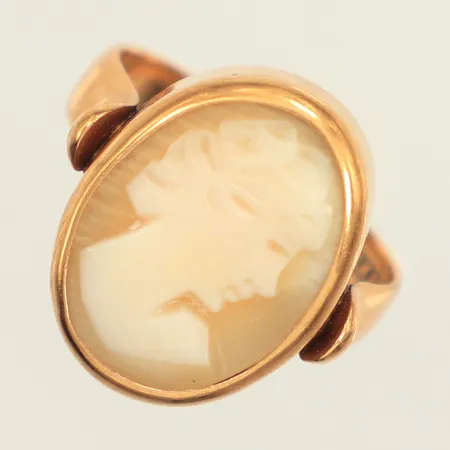Ring camé, stl 17, bredd 3-17,3mm, Rosin Sture, år 1954, 18K  Vikt: 4,9 g