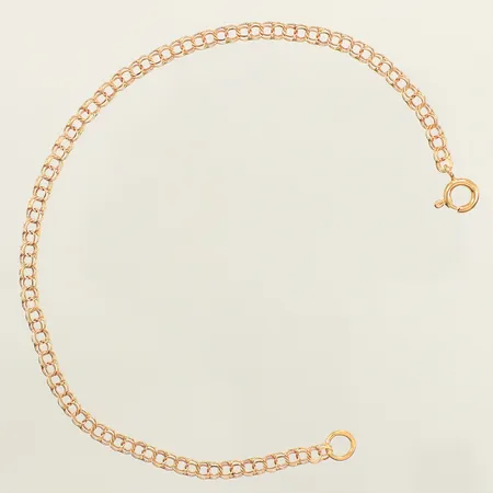 Armband bismarck, längd 18,5cm, bredd 3mm, 18K Vikt: 2,1 g