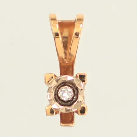 Hänge, diamant ca0,01ct, längd 8,8mm, bredd 3,2mm, 18K  Vikt: 0,4 g