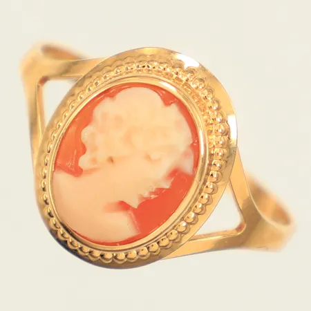 Ring, camé, stl 17¼, bredd 1,6-13mm, 18K Vikt: 1,5 g