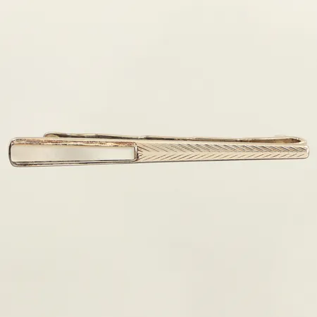 Slipsklämma, pärlemor längd 65mm, bredd6,5mm, silver Vikt: 6,9 g