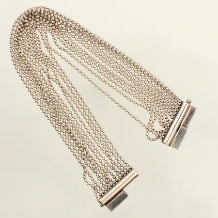 Armband, flerradig kullänk, längd 18cm, bredd 20cm, 925/1000 Vikt: 18,4 g