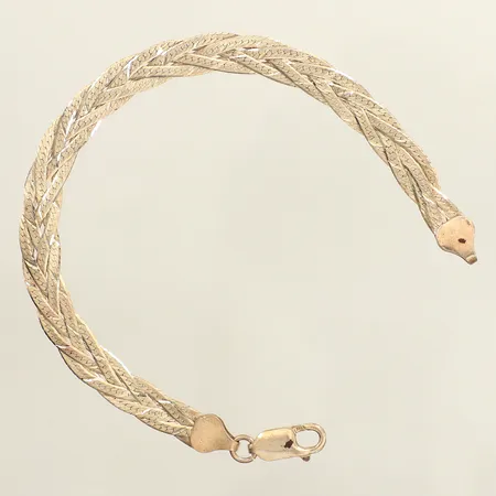 Armband, flätat, längd 18cm, bredd 7mm, 925/1000 silver Vikt: 6,9 g