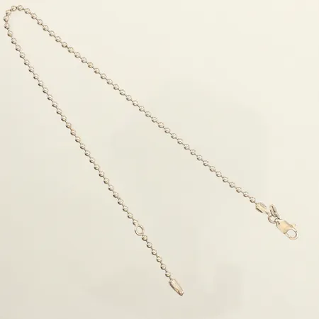 Ankel, kullänk, längd 25-28cm, bredd 2,5mm, silver Vikt: 5,1 g