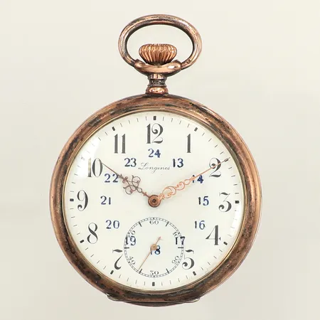 Fickur Longines, Ø50mm, två boetter, liten sekundvisare, boettnummer 4295132, defekt, går ej, silver 800/1000 bruttovikt 84,1g
