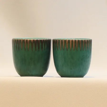 Ett par Skålar Argenta Wilhelm Kåge Gustavsberg, höjd 5,5cm Ø 5,5cm  modell nr A26, omkring 1900-talets mitt, 