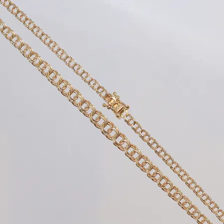 Kedja doserad bismarck, 42cm, bredd 3-5mm, GHA, 18K Vikt: 7,8 g