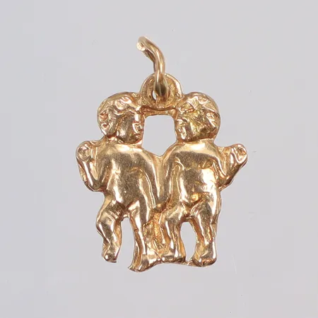 Hänge Tvillingarna, 15x11mm inklusvie hängöglan, ojämn ögla, 18K Vikt: 1 g