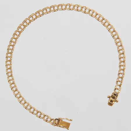 Armband Bismarck, längd ca 19cm, bredd 4mm, EH Bengt Hallberg Guldsmeds AB, år 1979, bruksslitage, 18K Vikt: 5 g
