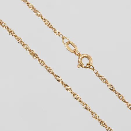 Kedja Singapore, längd ca 50,5cm, bredd 1,5mm, 18K Vikt: 2,9 g