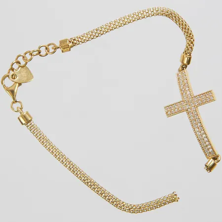 Armband, vita stenar, defekt, gått av, 18K Vikt: 6,9 g