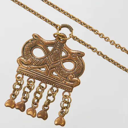 Collier Kalevala Koru, ankarlänk, längd ca 80cm, bredd 4-80mm, Finland, brons. 