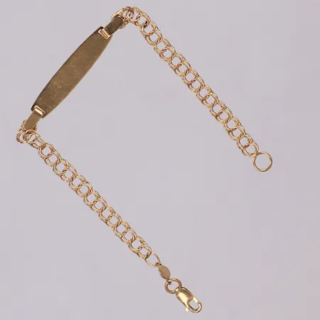 Armband, Bismarck med integrerad bricka, 15,5cm, bredd: 4,3mm, gravyr, 18K Vikt: 3,3 g