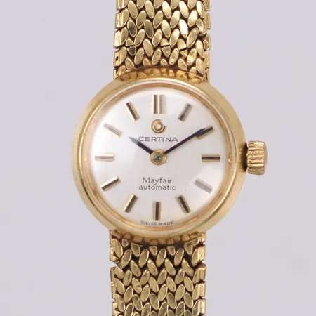 Damur Certina Mayfair 18K, 18mm, automatisk, boettnr: 585696, cal 15-20, integrerad länk i 18K, brott på länken, bruttovikt: 32,7g Vikt: 32,7 g