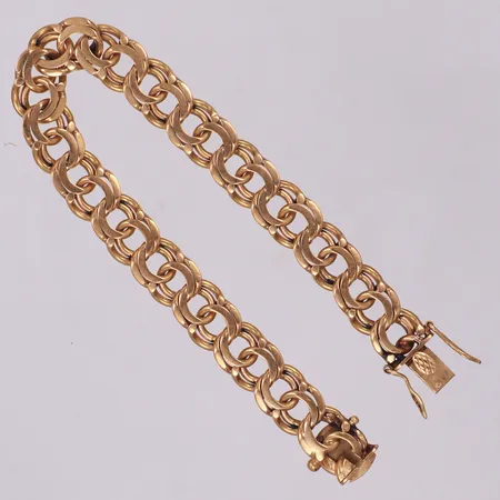 Armband, Bismarck, 19,5cm, bredd: 9,9mm, ena låsåttan missformad, 18K Vikt: 33,7 g