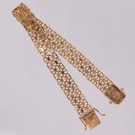 Armband, x-länk med stav, 20cm, bredd: 10,5mm, 18K Vikt: 17,5 g