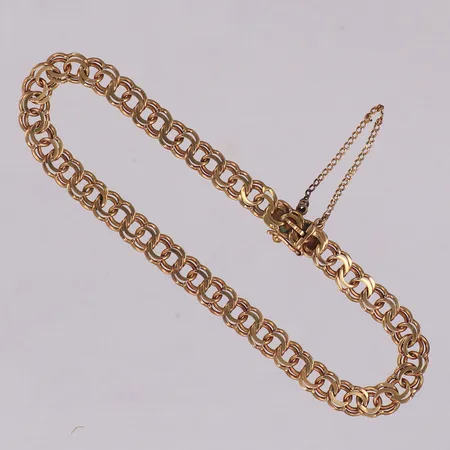 Armband Bismarck, Längd 19cm, bredd 5,4mm, säkerhetskedja, år 1945, 18K Vikt: 9,2 g