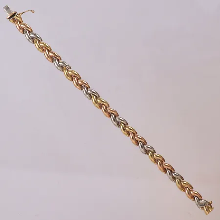 Armband, 19,5cm, bredd: 8mm, tricolore, 18K Vikt: 17,7 g