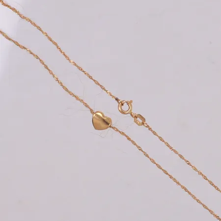 Kedja, Singapore med integrerat hänge, 39cm, bredd: 1,1mm,  GHA, 18K Vikt: 1,5 g