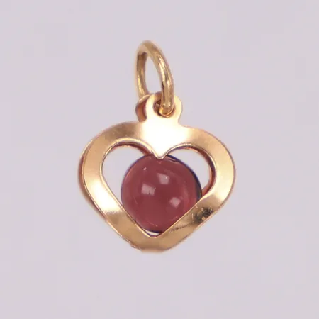 Hänge med lila sten, längd 12,8mm, bredd 9,4mm, 18K Vikt: 0,5 g
