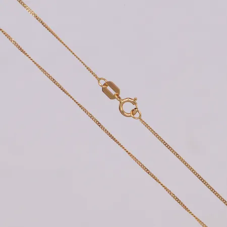 Kedja, Pansar, längd 45,5cm, bredd 0,7mm, smärre ojämnheter på länken, 14K Vikt: 0,8 g