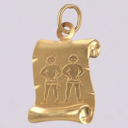Hänge, stjärntecken tvillingarna, 25x14mm, 18K Vikt: 1 g