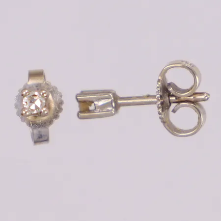Örhängen med diamanter 2 x ca. 0,01ct, Ø2,5mm, stift, vitguld, 18K Vikt: 0,9 g