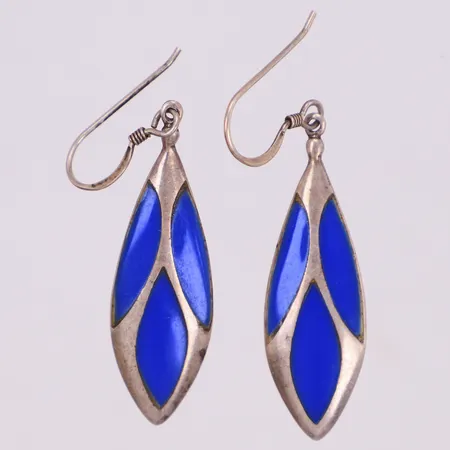 Örhängen, emalj, 50x12mm, krokar, 925/1000 silver Vikt: 4,7 g