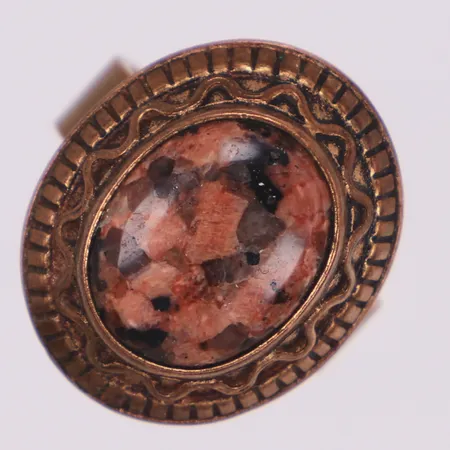 Ring med sten, Kalevala Koru, made in Finland, justerbar storlek, ca stl 17¾, bredd: 5,7-23,2mm, brons