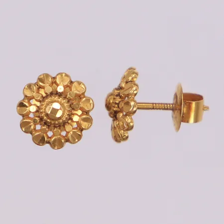 Örhängen, blommor, Ø9,3mm, gängade stift, 23K Vikt: 1,1 g